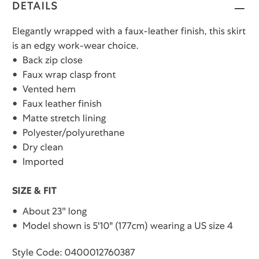 Elie Tahari Jade Faux Leather Wrap Skirt - Picture 7 of 11